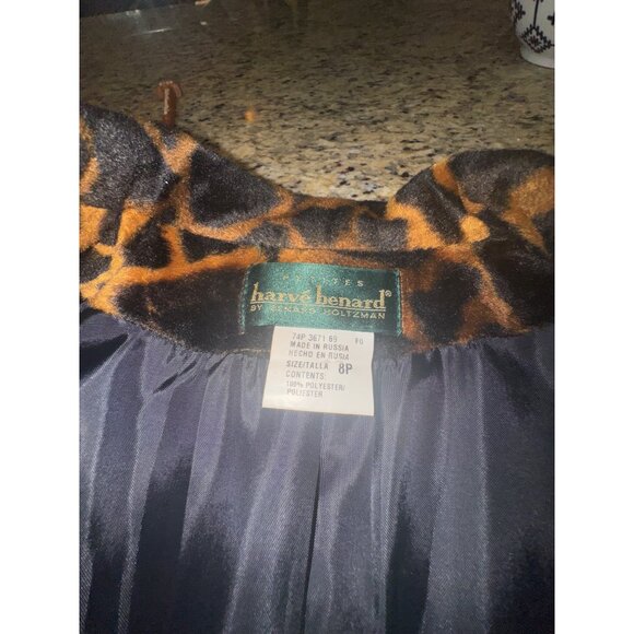 Vintage Harve Benard Leopard Print Short Blazer Jacket 8P Mob Wife City Glam - Picture 5 of 7